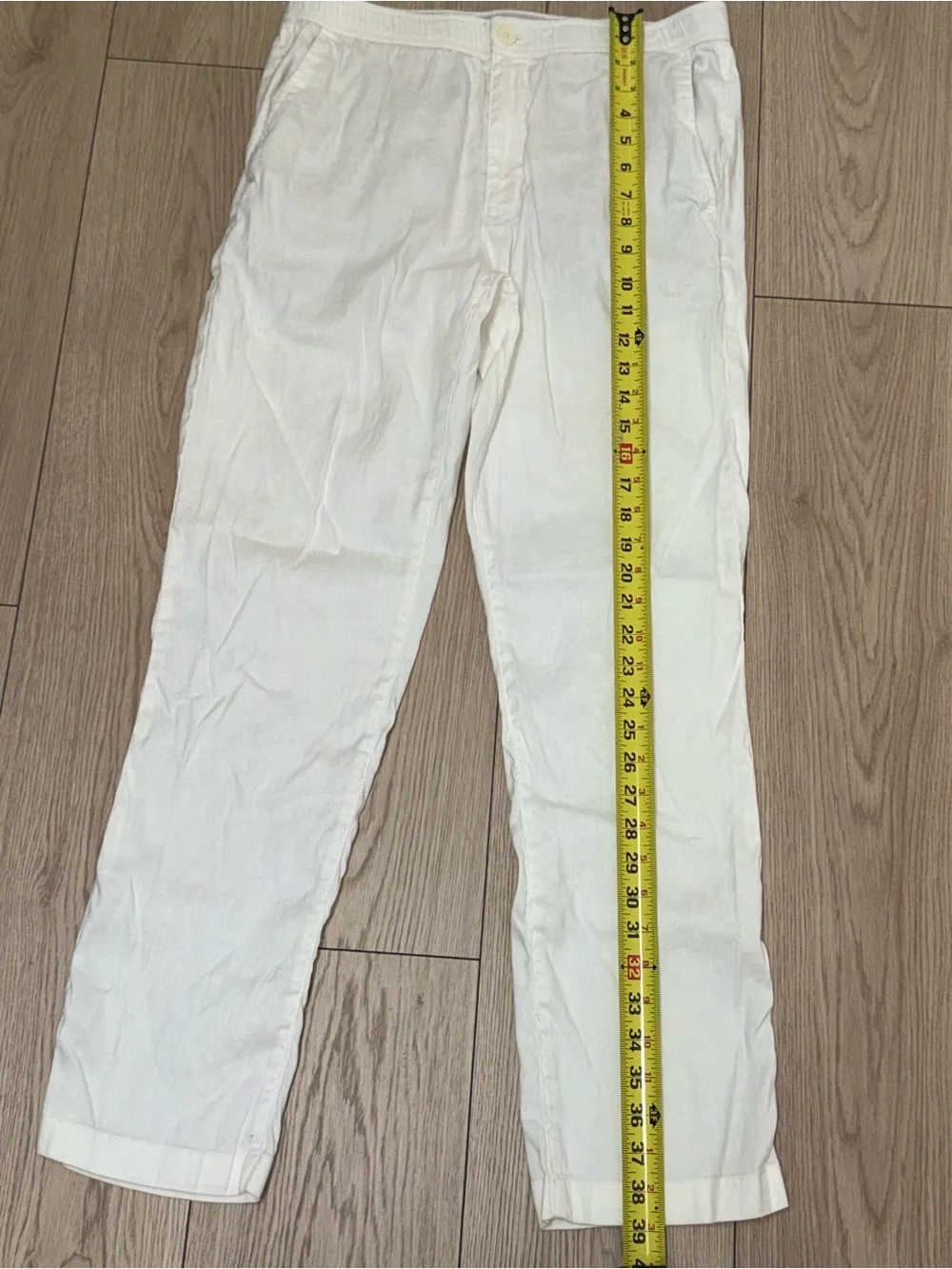 Tommy Bahama Mens MediumX30 White Stone Beach Coast Stretch Linen & Cotton Pants
